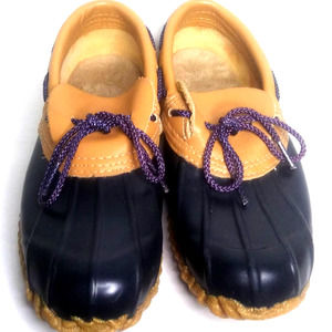 Low Top Duck Boots Faux Fur Lined Navy OLYMPIAN FOOTWEAR SZ 7